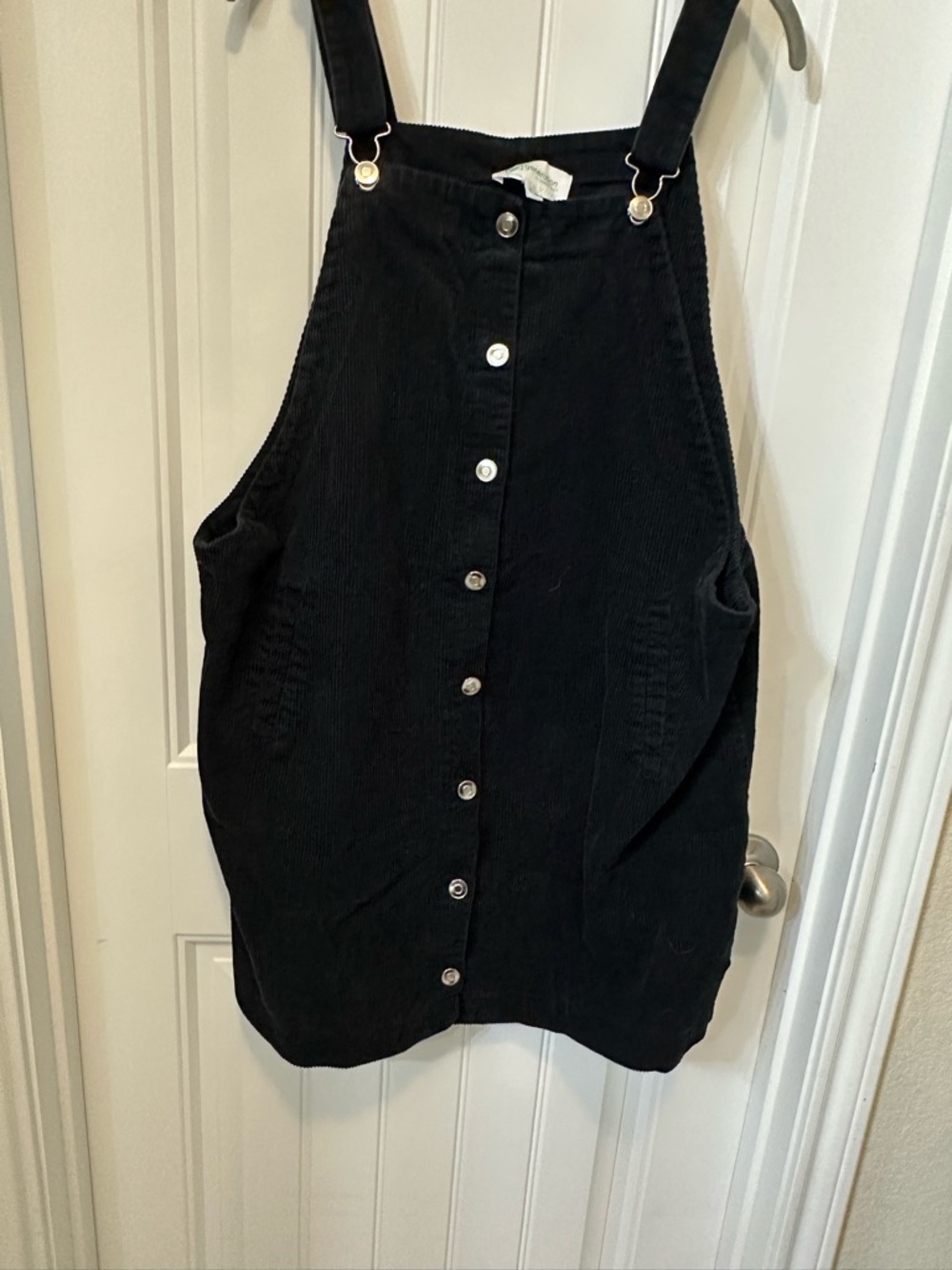 Macy's Black Corduroy Button-Front Mini Dress